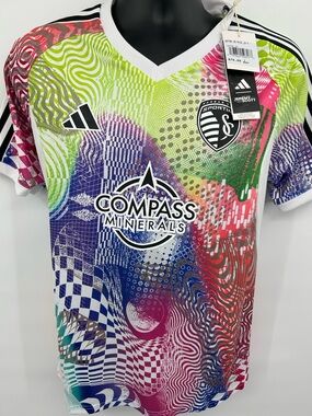 NWT 2025 Adidas Sporting KC Pride Pre-Match Jersey